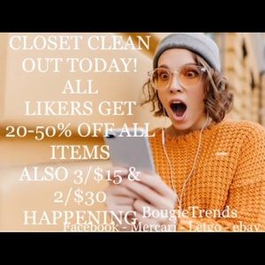 BEING ME YOUR OFFERS! CLOSET CLEAN OUT!!